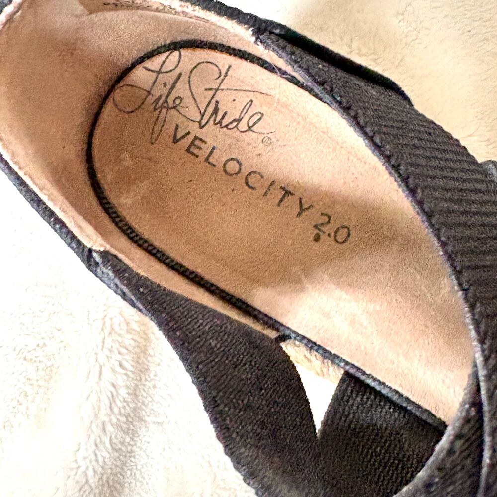 LifeStride Keaton Espadrille Wedge Heels 8.5 Black Pumps Sandals Life Stride - Picture 7 of 9